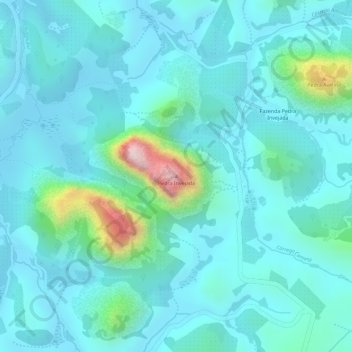 Topografische Karte Pedra Invejada, Höhe, Relief