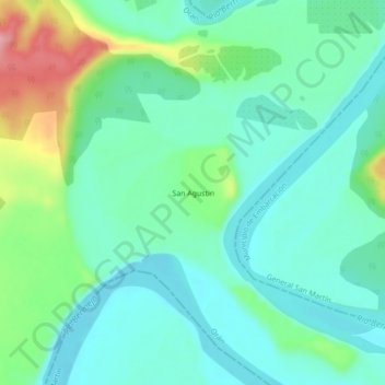 Topografische Karte San Agustin, Höhe, Relief