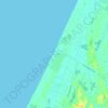 Topografische Karte Te Horo Beach, Höhe, Relief