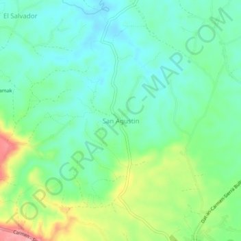 Topografische Karte San Agustin, Höhe, Relief