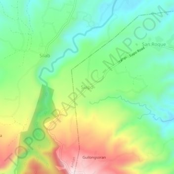Topografische Karte Siapo, Höhe, Relief