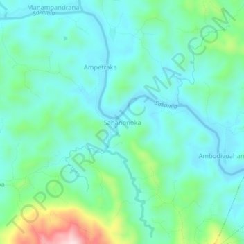 Topografische Karte Sahanonoka, Höhe, Relief