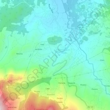 Topografische Karte Santo André, Höhe, Relief