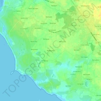 Topografische Karte Rothquevy, Höhe, Relief