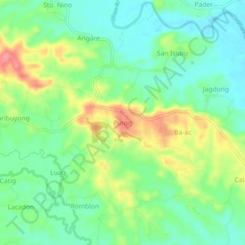 Topografische Karte Purog, Höhe, Relief