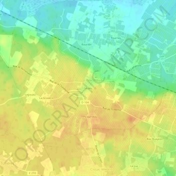 Topografische Karte Souley, Höhe, Relief