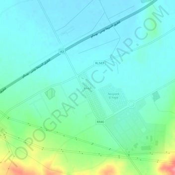 Topografische Karte El Fejja, Höhe, Relief