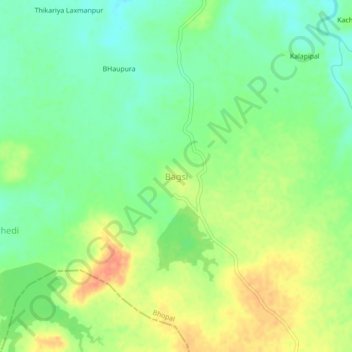 Topografische Karte Bagsi, Höhe, Relief