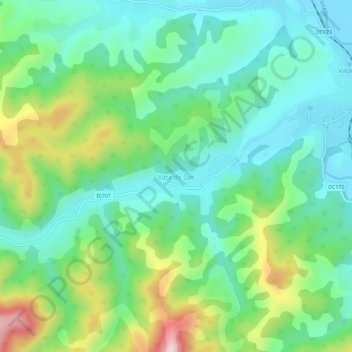 Topografische Karte Vața de Sus, Höhe, Relief