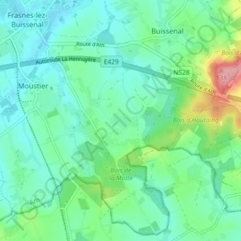Topografische Karte Les Communes, Höhe, Relief