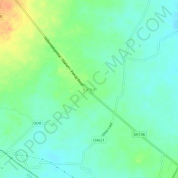 Topografische Karte Vanur, Höhe, Relief