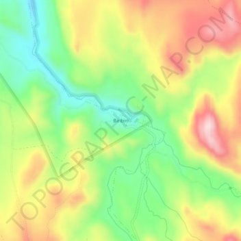 Topografische Karte Biribiri, Höhe, Relief