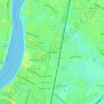 Topografische Karte Store Bazar, Höhe, Relief