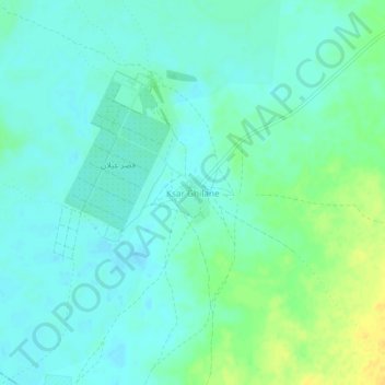 Topografische Karte Ksar Ghilane, Höhe, Relief