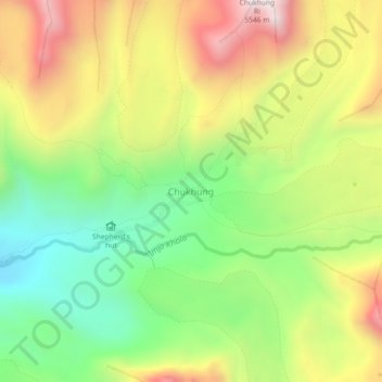 Topografische Karte Chukhung, Höhe, Relief