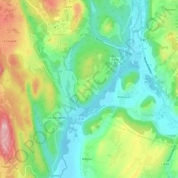 Topografische Karte Andert, Höhe, Relief