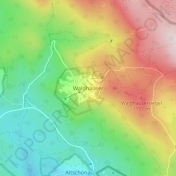 Topografische Karte Waldhäuser, Höhe, Relief