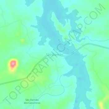Topografische Karte São Damião, Höhe, Relief