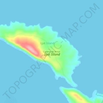 Topografische Karte Cadena de Amor, Höhe, Relief