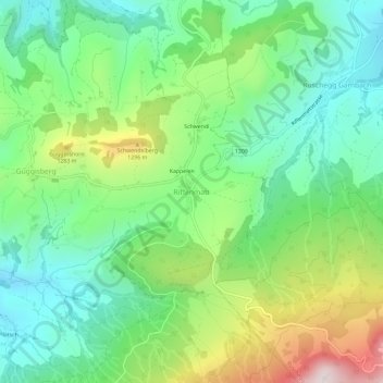 Topografische Karte Riffenmatt, Höhe, Relief