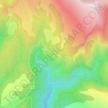 Topografische Karte Peyresq, Höhe, Relief
