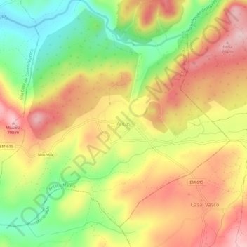 Topografische Karte Antas, Höhe, Relief