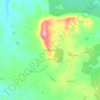 Topografische Karte Aldeia da Serra, Höhe, Relief