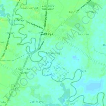 Topografische Karte Malunang, Höhe, Relief