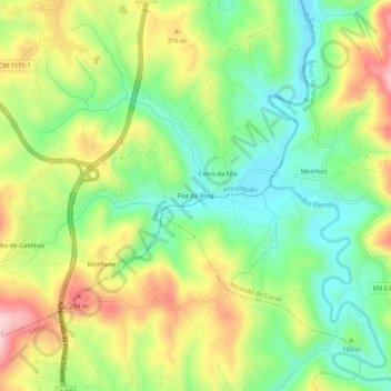 Topografische Karte Flor da Rosa, Höhe, Relief