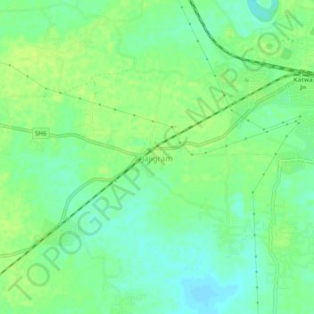 Topografische Karte Jajigram, Höhe, Relief