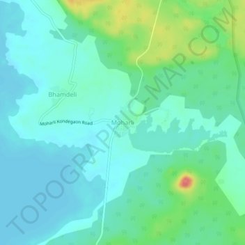 Topografische Karte Moharli, Höhe, Relief