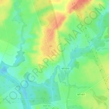 Topografische Karte Guia, Höhe, Relief