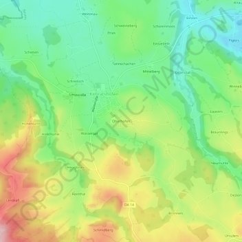 Topografische Karte Oberhofen, Höhe, Relief