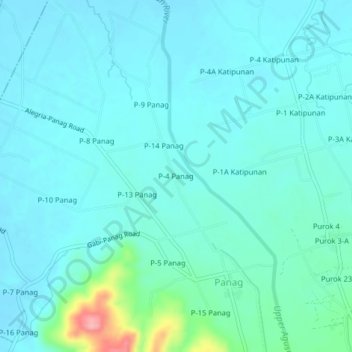 Topografische Karte P-4 Panag, Höhe, Relief