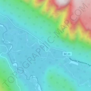 Topografische Karte Stuie, Höhe, Relief