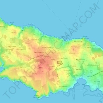 Topografische Karte Le Bourg, Höhe, Relief