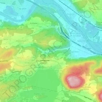 Topografische Karte Türkei, Höhe, Relief