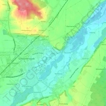 Topografische Karte Staig, Höhe, Relief