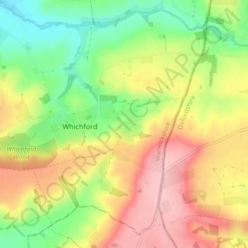 Topografische Karte Ascott, Höhe, Relief