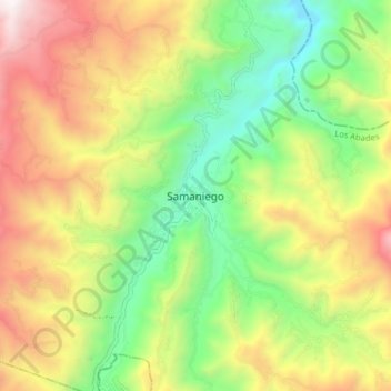 Topografische Karte Samaniego, Höhe, Relief