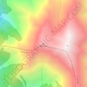 Topografische Karte Kankot, Höhe, Relief