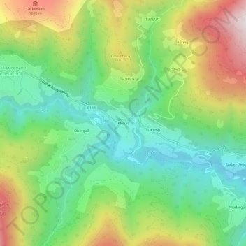 Topografische Karte Klebas, Höhe, Relief