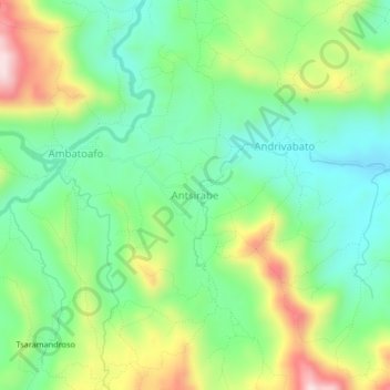 Topografische Karte Antsirabe, Höhe, Relief