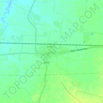 Topografische Karte Guraru, Höhe, Relief