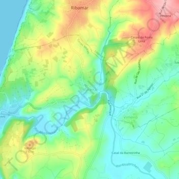 Topografische Karte Maceira, Höhe, Relief