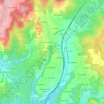 Topografische Karte Torras, Höhe, Relief