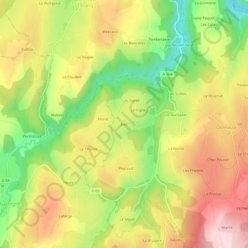 Topografische Karte Biez, Höhe, Relief