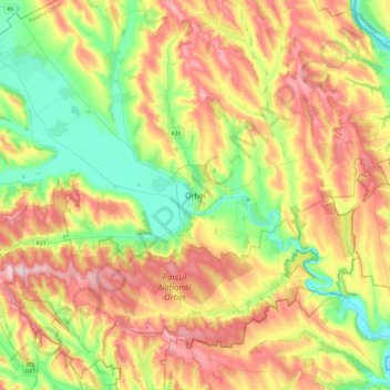 Topografische Karte Orhei, Höhe, Relief