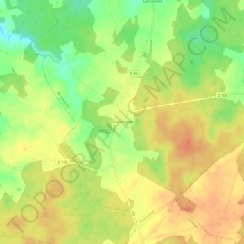 Topografische Karte La Romagère, Höhe, Relief