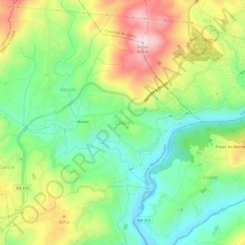 Topografische Karte Chapa, Höhe, Relief